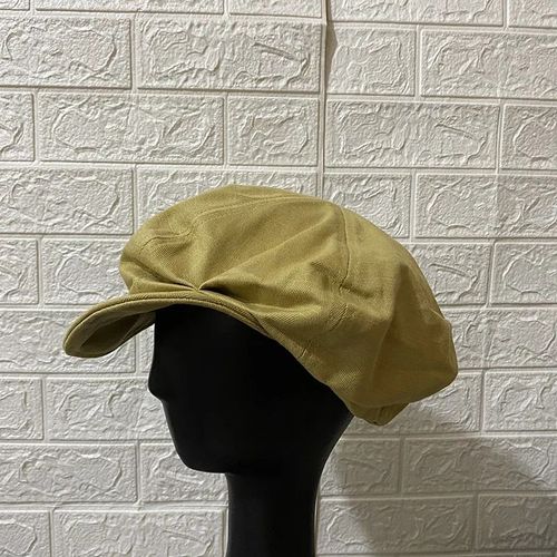 Béret Octogonal En Coton Pour Femmes Et Hommes,Casquette De Baseball,Grands Chapeaux De Peintre,Avant-Toit Court,Plissés,Artiste De Rue Paresseux,Français,Solide,Document