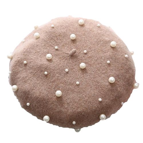 Béret Tricoté Chaud Pour Femme,Chapeau De Aliments En Laine Pour Femme,Casquette Octogonale Féminine,Perle Sophia,Décoration De Diamant De Perle,Nouvelle Mode,Hiver 2018