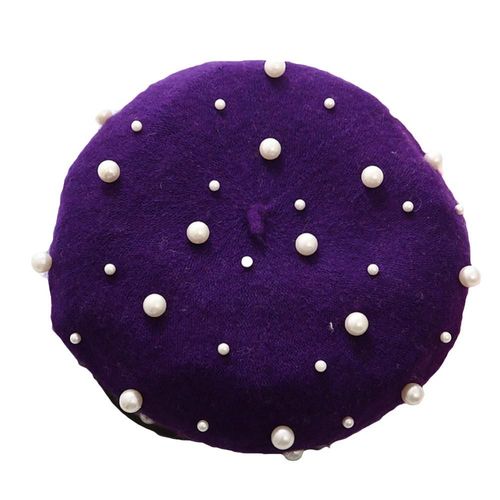 Béret Tricoté Chaud Pour Femme,Chapeau De Aliments En Laine Pour Femme,Casquette Octogonale Féminine,Perle Sophia,Décoration De Diamant De Perle,Nouvelle Mode,Hiver 2018