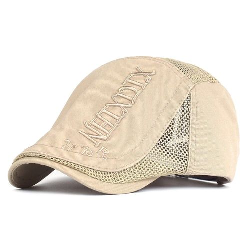Casquette De Journal En Coton Avec Lettres Pour Hommes,Béret En Maille,Respirant,Décontracté,À La Mode,Pour Golf,Conduite,Cabbie,Plat,En Lierre,Printemps Et Été