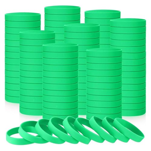 100pcs Blank Elastic Solid Color Silicone Wristbands Stretch For Men Women Teens Gifts Students Spo