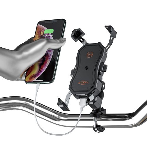 Support De Téléphone Miroir Pour Moto, Chargeur Sans Fil 10w, Charge Rapide 3.0 Usb, Accessoire De Voiture, Qc3.0