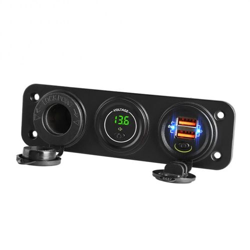Chargeur Double Usb 40w Pour Voiture, Adaptateur De Chargement De Téléphone, Voltmètre, Allume-Cigare, Prise Usb, Panneau De Véhicule, Kit Modifié