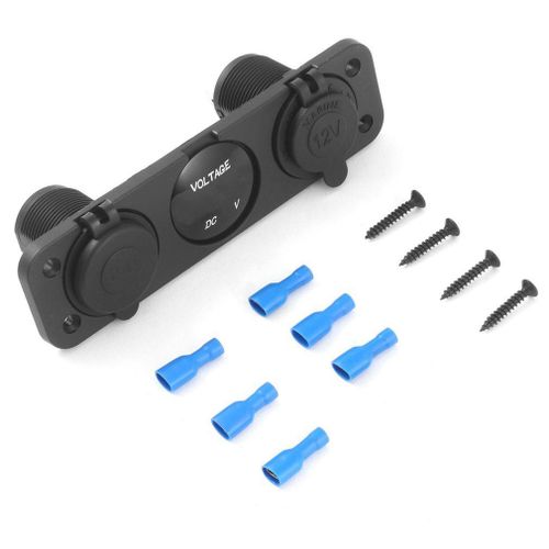 Adaptateur De Chargeur De Voiture, 12v/24v Dc, Led Bleue, Double Usb, Voltmètre, Allume-Cigare, Prise 12v, Panneau À 3 Trous, Voiture, Bateau, Marine