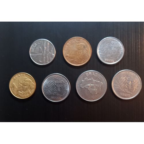 Monnaies Bresil Set 1, 5, 10 & 50 Centavos 1981 À 2007