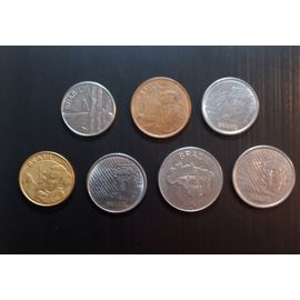 Monnaies Bresil Set 1, 5, 10 & 50 Centavos 1981 À 2007
