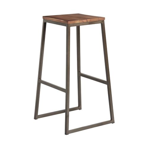 Style Tabouret Élevé Cadre Métallique Laquée - Tampon De Siège Rembourré En Tuéan.