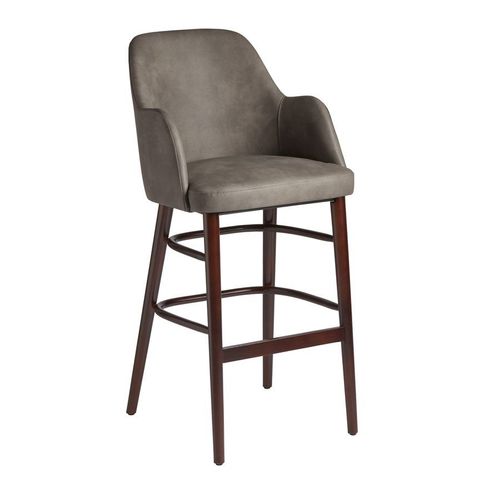 Tabouret De Bar Julen - En Faux Élégance Gris En Acier En Cuir Élégance.