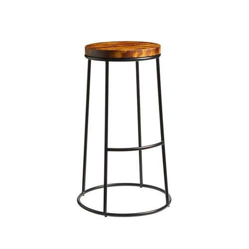 Max 75 Tabouret Haut - Black - Tampon De Siège En Bois Vieilli Rustique.