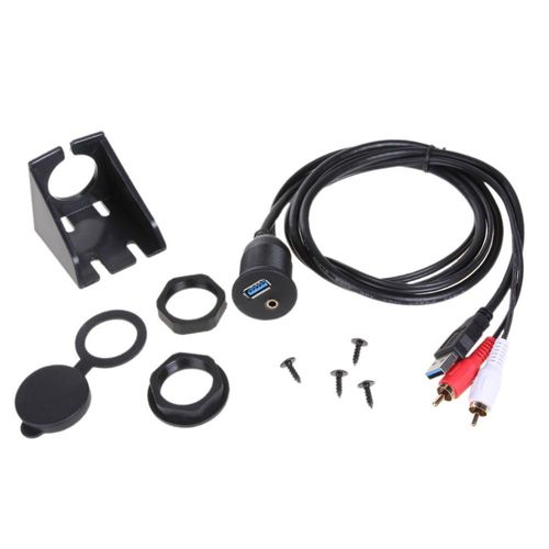 Câble d'extension du tableau de bord | 1M USB 3.0 & 2 RCA mâle à USB3.0 et 3.5mm au mur câble d'extension du bateau de la voiture, accessoires de moteur du bateau
