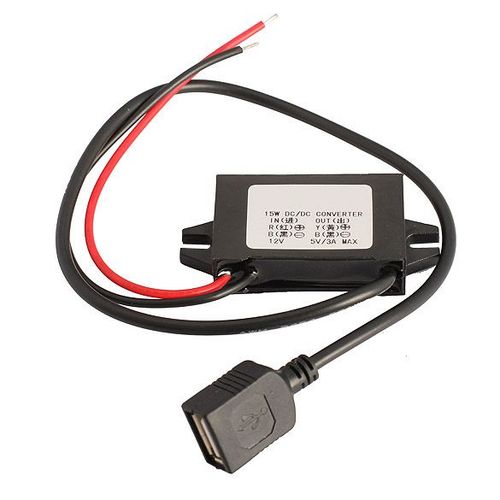 Adaptateur De Convertisseur De Chargeur De Voiture 12v À 5v 3a 15w, Module Abaisseur Avec Micro Usb Mini Usb Pour Automobile Port Usb Femelle, Câble 14/23mm