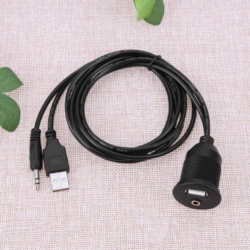 Câble d'extension USB 2.0 pour moteur de tableau de bord de voiture, 1M, 3.5mm, M/F AUX, noir, accessoire de tableau de bord, MGO3