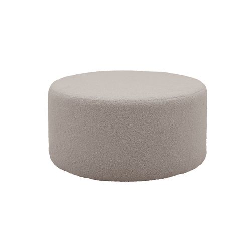 Pouf Tissu Bouclette Gris Clair L 70 Cm