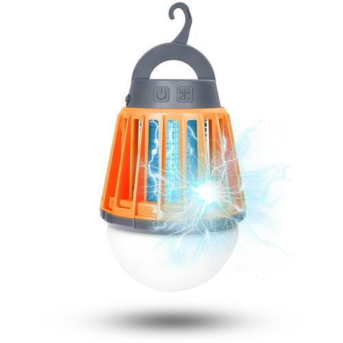 Lampe Anti Moustique Electrique, Lampe Camping LED 2-en-1, 20 Heures d'Autonomie Lampe Moustique, Rechargeable par USB, IPX6 Étanche, Léger et Portable pour Camping, Extérieur, Jardin, Tentes