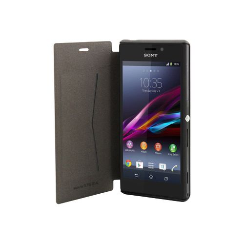 Muvit Mfx Ultra Slim Folio - Étui À Rabat Pour Téléphone Portable - Polyuréthane, Polycarbonate - Noir - Pour Sony Xperia M2