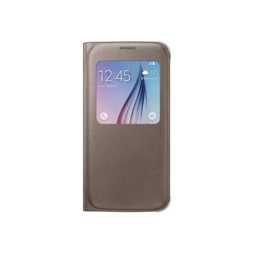 Samsung S View Ef-Cg920p - Étui À Rabat Pour Téléphone Portable - Or - Pour Galaxy S6
