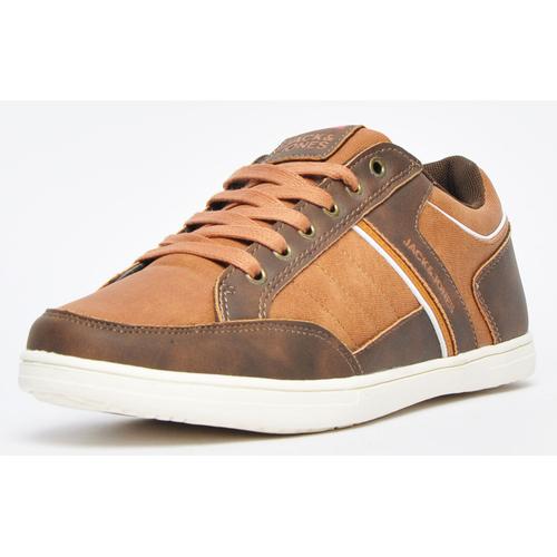 Jack Jones Bradfield Tennis Baskets Basses De Ville Chaussures Lacets Cognac/tan/marron/blanc