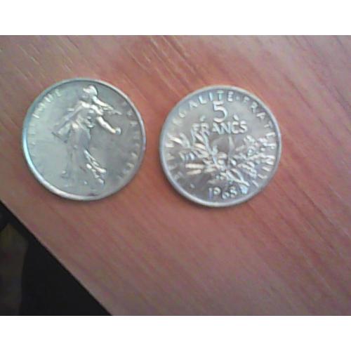 Pièces De 5 Francs En Argent ( Semeuse ) Millésime 1965 ( 5 ) Et 1966 ( 3 )