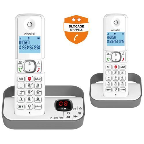 Alcatel Classic F860 Voice Duo - Téléphone sans fil - système de répondeur avec ID d'appelant - (conférence) à trois capacité d'appel - gris + combiné supplémentaire