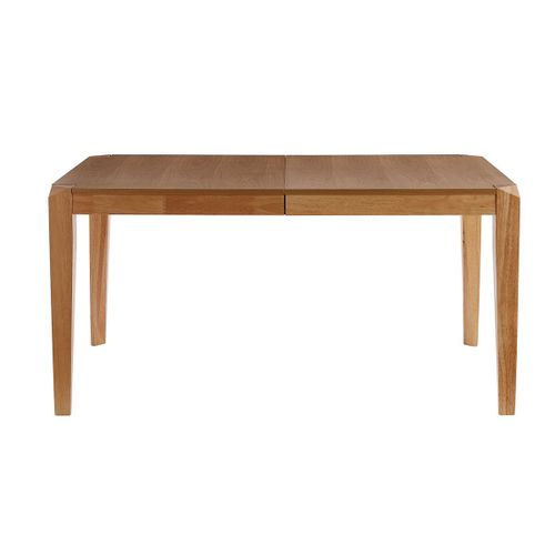 Table À Manger Extensible Placage Frêne Et Hévéa Massif L150-180 Cm Bolly