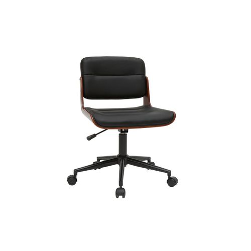 Chaise De Bureau Pivotante Noir Et Noyer Aramon