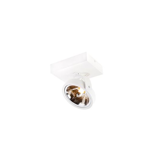 Qazqa Design /Industriel /Moderne Design Plafonnier ? Plafonnier Spot À Fixer Au Plafond Wit Verstelbaar - Go Aluminium Blanc Rond /Rectangulaire / Luminaire / Lumiere / Éclairage /...