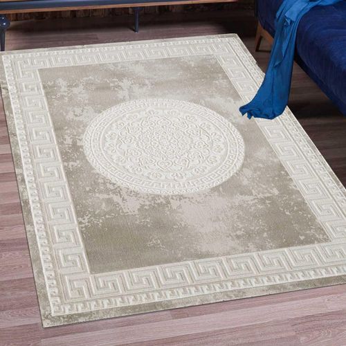 Tapis Oriental 200x280 Rectangle Marron Et Beige Tissé Motif Ancestral Lyn7 Alan