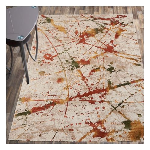 Tapis Entrée 60x110 Tissé Multicolore Rectangle Motif Ethnique Abtract