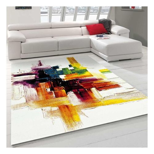 Tapis Entrée 40x60 Tissé Crème Rectangle Motif Abstrait Lyn8 Belo 3