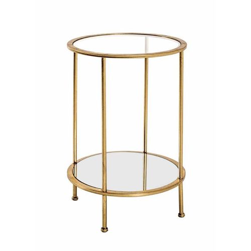 Paris Prix - Table D'appoint En Verre "Alizée" 55cm Or