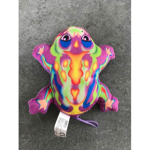 Doudou Peluche Grenouille Multicouleurs Et Violette 18cm Forest Distribution 
