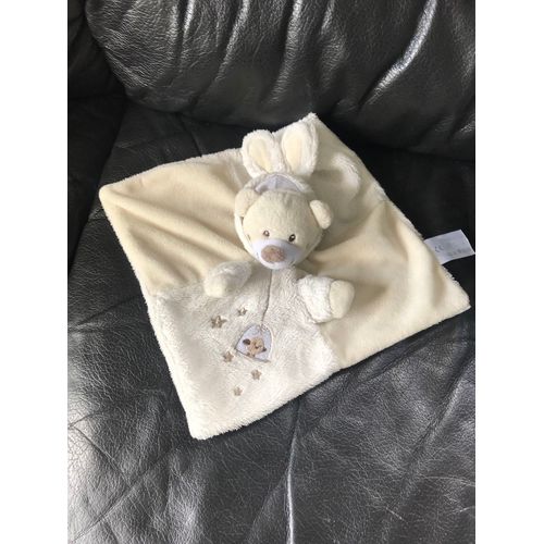 Doudou Simba Toys Ours Deguise En Lapin Plat Blanc Creme Cage Oiseau Etoile 