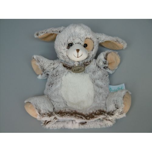 Doudou Chien Marionnette Marron Chiné Blanc Les Flocons Babynat Baby Nat'