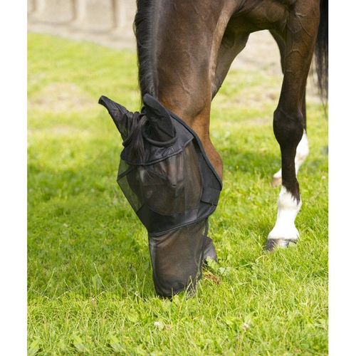 Masque Anti-Mouches Equithème Filet Fin - Couleur : Noir, Taille : Shetland
