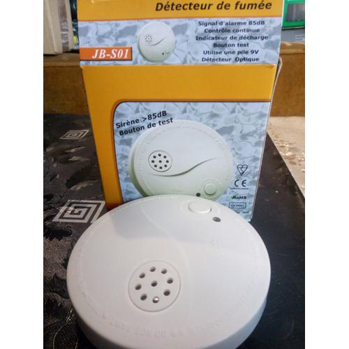 Détecteur de fumée Blanc JB-S01 - intensité sonore 85Db