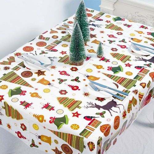 Nappe De Table Rectangulaire En Pvc, 110x180cm, Pour No?L, Nouvel An, F?Te, D?Ner, D?Coration