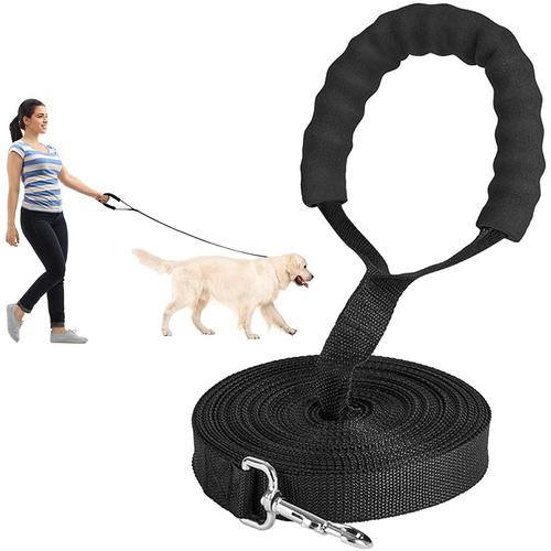 Laisse De Dressage Pour Chiens De Avec Poignée Rembourrée Douce, Longue Laisse En Nylon Solide Pour Dressage/Suivi/Rappel D'obéissance, Ligne Pour Animaux De Compagnie De Taille Grande Taille (15 M)