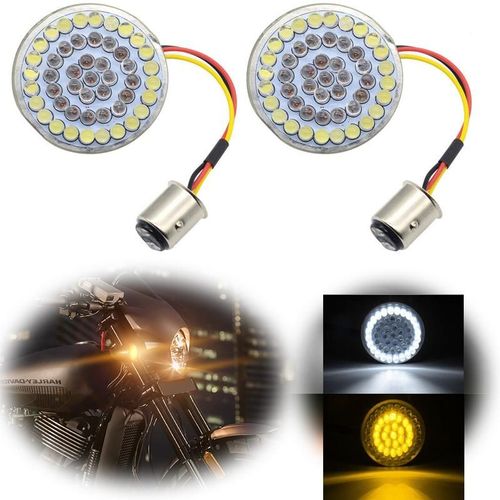 Panneau De Clignotants Led Pour Harley Sportster, 2x2 "", 1157 W/A, Style Bullet
