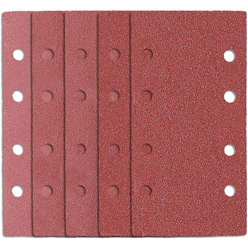 50 Pièces Papier Abrasif pour Ponceuse Rectangulaire 185 x 93mm, 8 Trous Feuilles Abrasives Delta Pour Ponçage, Grain 40 60 80 120 180 en Oxyde d'Aluminium pour Poncer/Polir avec Ponceuses Delta Bosch