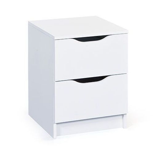Commode 2 Tiroirs 41x40x50 Cm Blanc - Bruce