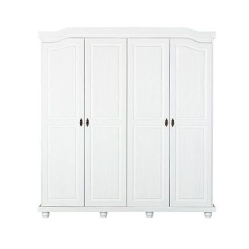 Armoire 4 Portes 195,6x59,5x197,8 Cm En Bois De Pin Blanc