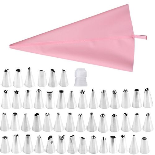 50pcs Douilles Patisserie Inox Et Poches À Douille En Silicone Réutilisable Et Coupleur,Pour Décoration De Cupcake Diy Patisserie Accessoire
