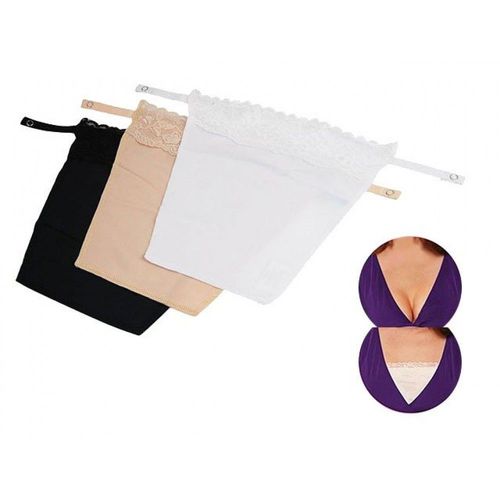 3 Cache D?Collet? En Dentelle Habillage Couvre Seins Noir Blanc Beige / Peau