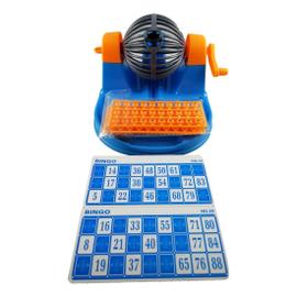 Loto mémo et domino Hobby Tech Jeu de societe Bingo loto Bleu avec  distributeur de boules, 90 Boules numérotées, 48 cartes et des jetons  HobbyTech