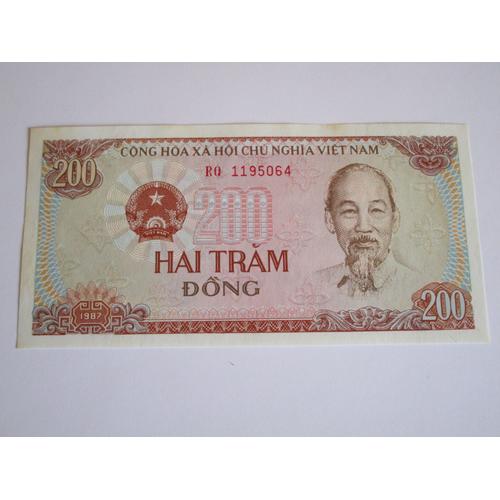 1 Billet De 200 Dong Vietnam Ho Chi Minh 1987