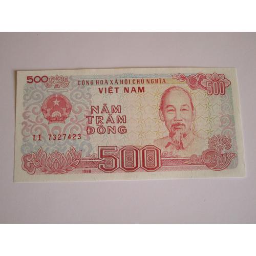 1 Billet De 500 Dong Vietnam Ho Chi Minh 1988