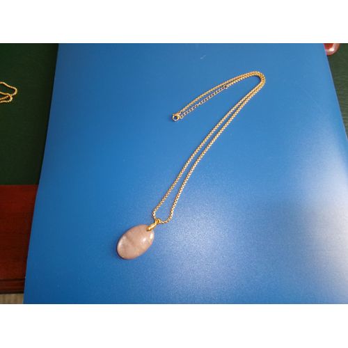 Pendentif Avec Chaine Pierre De Lune Couleur Péche