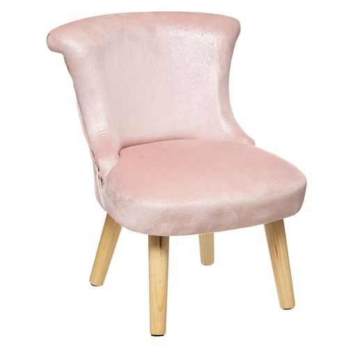 Fauteuil Crapaud Pour Enfant Effet Velours - Rose
