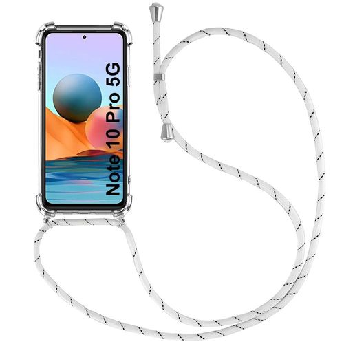 Coque Redmi Note 10 Pro 5g (6.67'') Fine Tpu Antichoc Anti-Rayure Transparente Inclu Cordon Blanc