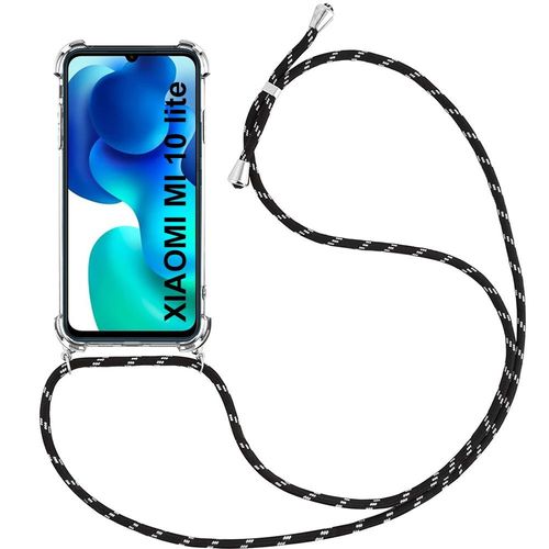 Coque Pour Xiaomi Mi 10 Lite (6.57'') Protection Renforcé Coins Antichoc Anti-Rayure Inclu Chaîne Noir